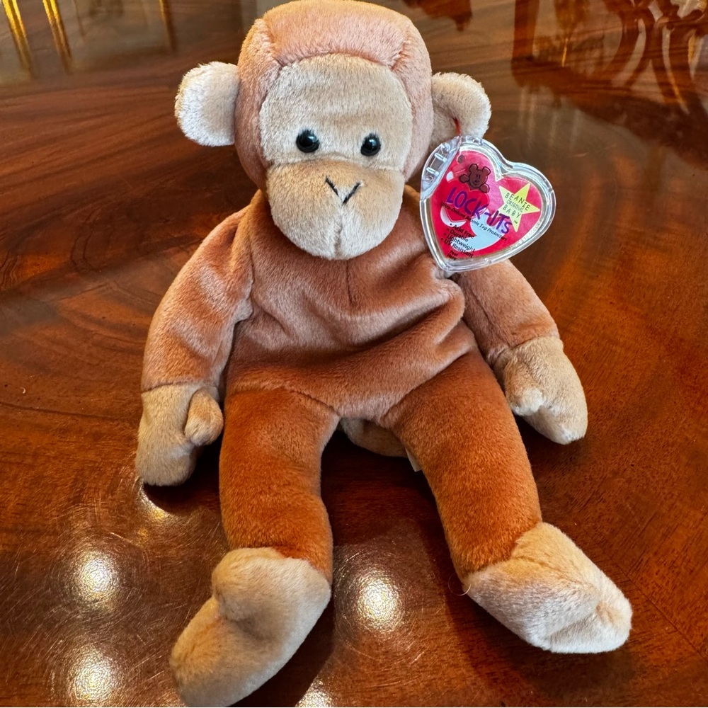 Vintage Ty Beanie Baby Bongo Monkey PE 5th Gen Swing Tag
